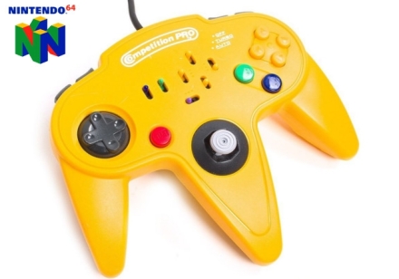 Competition Pro Controller Geel voor Nintendo 64