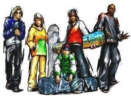 Das sind die spielbaren Snowboarder im Spiel.