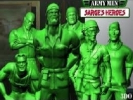 Een peloton groene plastic legerpoppetjes speelt de hoofdrol in deze game!
