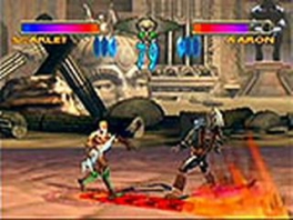 Although you mainly fight in 2D, you can still dodge in 3D, as shown here.