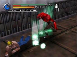 Als je tegen een monster vecht, verandert de game van een 3D adventuregame in een fighter.