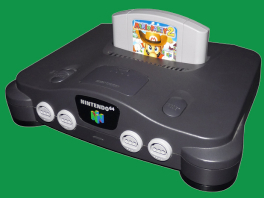 Her ser du Nintendo 64, som blev udgivet i 1997 og var Nintendos første 3D-konsol (64-bit)!