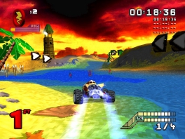 Race door water en lava heen, lang voordat ze dat konden in Mario Kart!